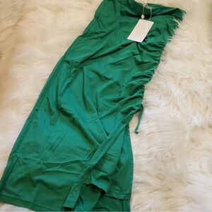 Toluca Swim Solina Midi Side Seam Ruched Skirt- Lush green. Size Large. NWT!